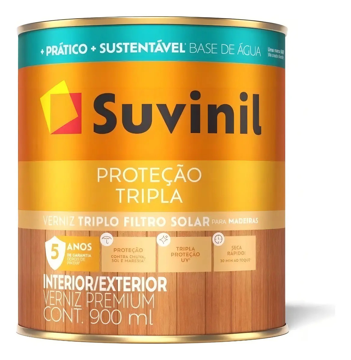 Verniz Base Água Madeira Suvinil 900ml Imbuia Mogno Natural