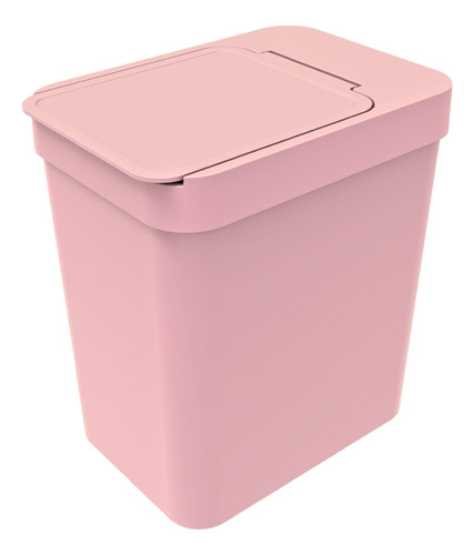 Lixeira Plástica Porta Saco 5l Soprano Cozinha Banheiro Rosa