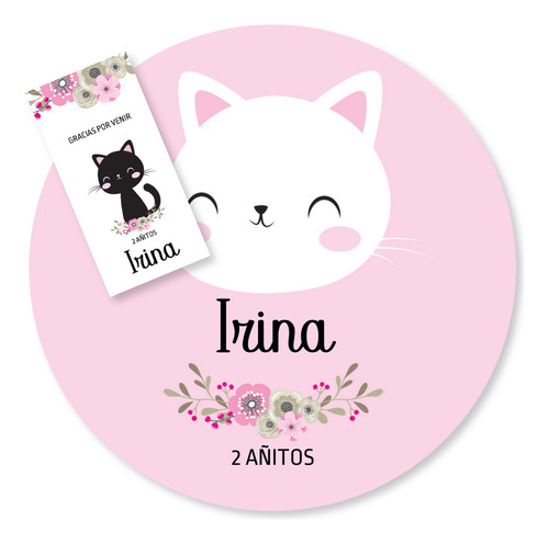 Kit Imprimible Gatitos Cats Flores Candy Bar Tukit