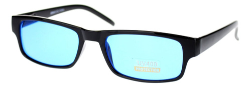 Negro Rectngulo Marco Color Lente Gafas De Sol Bisagra Prima