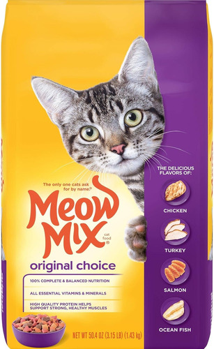 Alimento Para Gato Meow Mix 4 Pzs 2.8 Kg 
