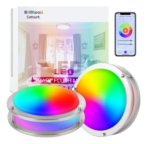 Brillihood Lampara Techo Led Inteligente Que Cambia Color 18