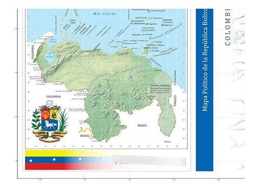 Mapa Físico-político De Venezuela Tamaño Extra Grande