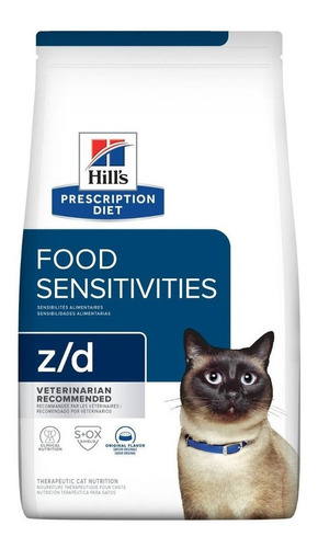 Imagen 1 de 2 de Alimento Hill's Prescription Diet Food Sensitivities z/d para gato adulto sabor mix en bolsa de 1.8kg