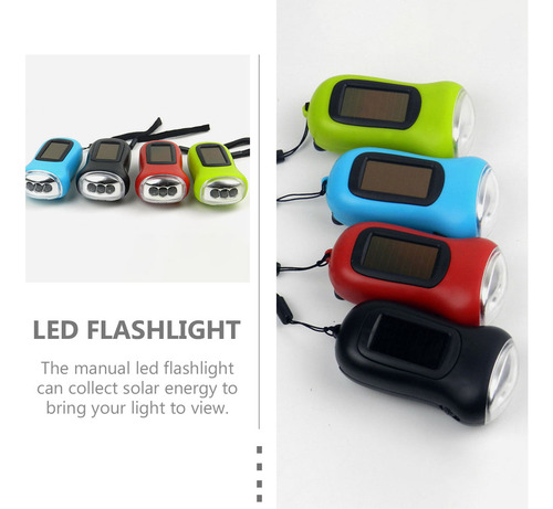 Mini Linterna Portátil Con Manivela Led Con Energía Solar