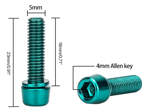 (cc) Tornillo De Vástago De Bicicleta De Acero Inoxidable, T