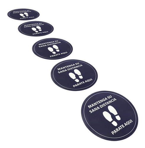 5 Pack Sticker Para Piso Sana Distancia