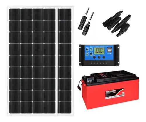 comprar Kit 2 Placa Solar 210w Controlador 30a Lcd Bateria 240ah