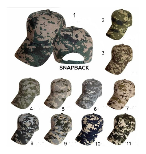 10 Gorras Camuflage Pixeles Militar Mayoreo