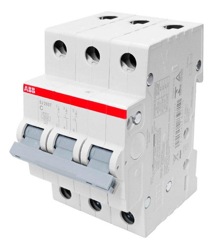 Minidisjuntor Tripolar 63a - Sj203t-c63
