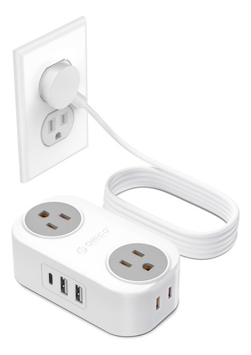 Regleta De Alimentación Pequeña Con Enchufe Plano, Cable De