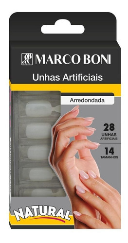 Unhas Artificiais Arredondada (14 Tamanhos) Marco Boni Cor Natural