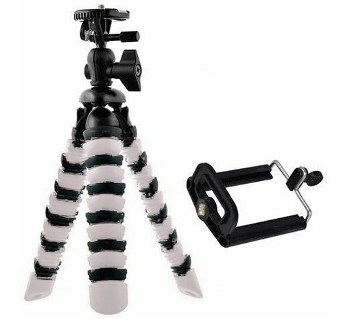 Tripé Aticulado Robusto Gorillapod Câmera + Suporte Celular Cor PRETO/BRANCO