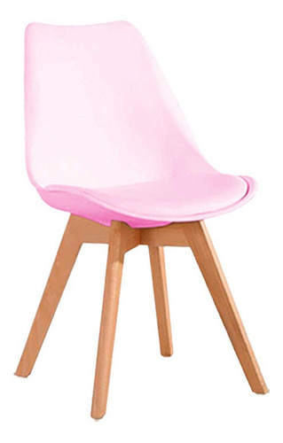 Silla de comedor Tienda El Garage Tienda El Garage Eames acolchada, estructura color rosa, 6 unidades