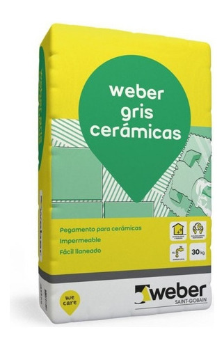 Pegamento Gris Cerámicas 30 K Weber Pared Piso Interior Mm