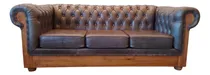 Comprar Sillon Chesterfield Constructor 3 Cuerpos Cuero Vacuno Gris.