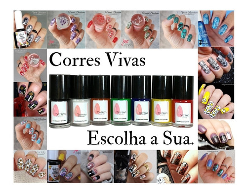 Kit De 02 Esmalte De Unhas Para Carimbo Betinna