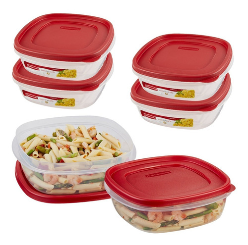 6 Contenedores Rubbermaid Easy Find Lids 2.1lts Original Usa