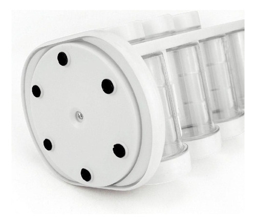 Porta Temperos Condimentos Com Suporte Giratório 8 Potes Cor Branco
