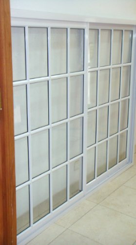 Ventana Aluminio Blanco Vidrio Repartido 200x150 Con Vidrio