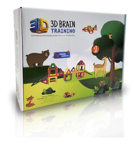 Bloques Magneticos 3d Brain Training 66 Piezas