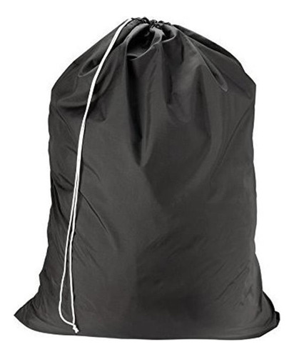 Bolsa De Lavanderia De Nylon Con Cordon Ajustable Negro