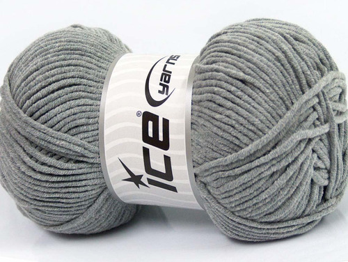 Lote 4 Madeja 3.53 Oz Hilo Hielo Lorea Peor 55% Algodon Gris