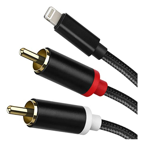 Worldboyu Relmpago A Rca Adaptador De Cable Audio Aux, Adap