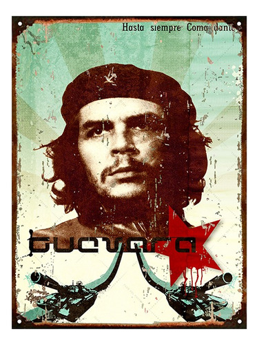 Cartel De Chapa Vintage Che Guevara Revolucion M012