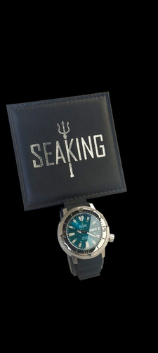 Sea King Tuna Special Diver Mergulho 200m Autom. Seiko Nh35 Preto Prateado Azul-turquesa