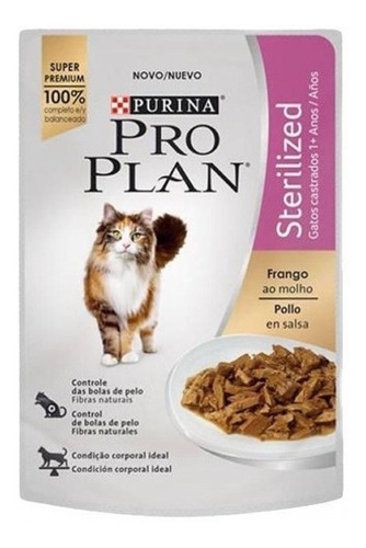 Alimento Pro Plan OptiRenal Sterilized para gato adulto sabor pollo en sobre de 85 g