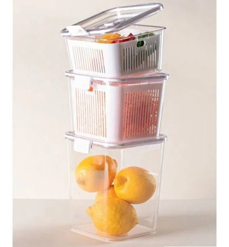 Pote Multiuso Hermético Cesto Para Drenagem 2.030ml