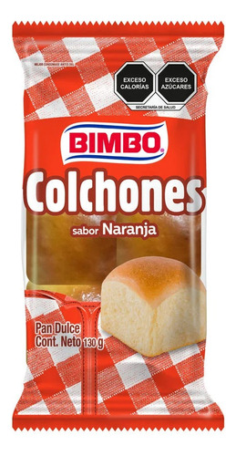 5 Pzs Bimbo Pan Dulce Colchones Sabor Naranja 130gr