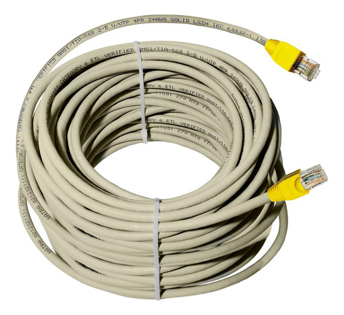 Cable Internet Utp Cat 6 De 70mts Gris Armado  Cobre  Satra 