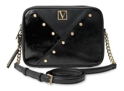 Bolso Ed De Lujo Victoria's Secret Color Negro Con Dorados