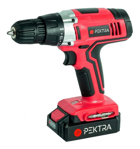 Imagen 3 de 10 de Taladro Atornillador Inalambrico Pektra 18v + Luz Usb