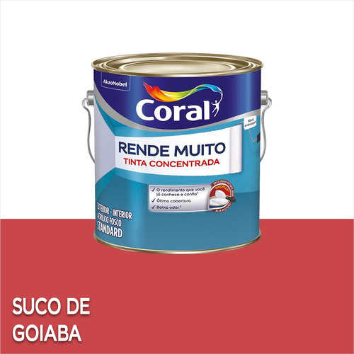La pintura acrílica coral produce un color de jugo de guayaba mate muy estándar de 3,2 litros