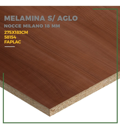 Placa Madera Aglomerado 18 Mm 275 X 183 Mm Nocce Milano