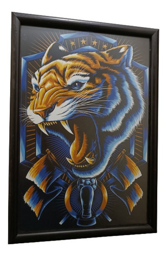 Tigres Uanl Póster Enmarcado 50 X 35 Cms
