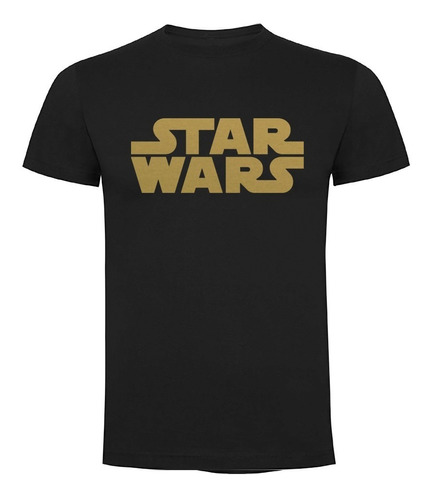 Polera Sport Algodón Color Negro Star Wars Variados Diseños