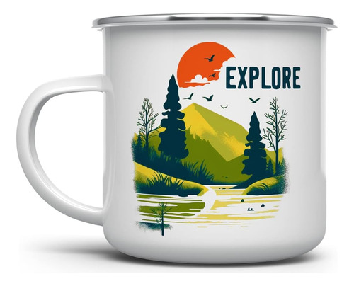 Explore Nature Travel Lover Campfire Taza De Café, Taza De C