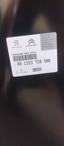 Guardabarro Delantero Izquierdo Peugeot 208 13/19 Original