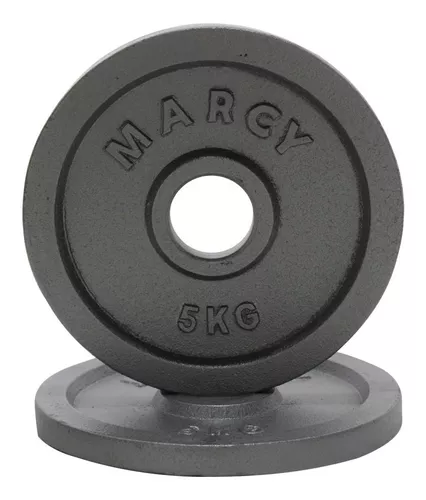 Jogo olímpico de barra e discos com agarre triplo 140kg de Marcy