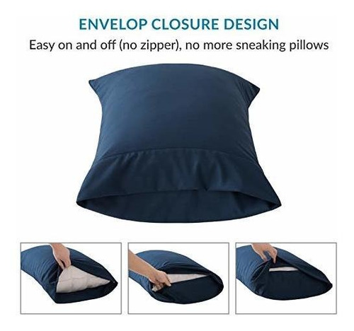Funda De Almohada Bedsure Microfibra 2pzas Color Azul Marino