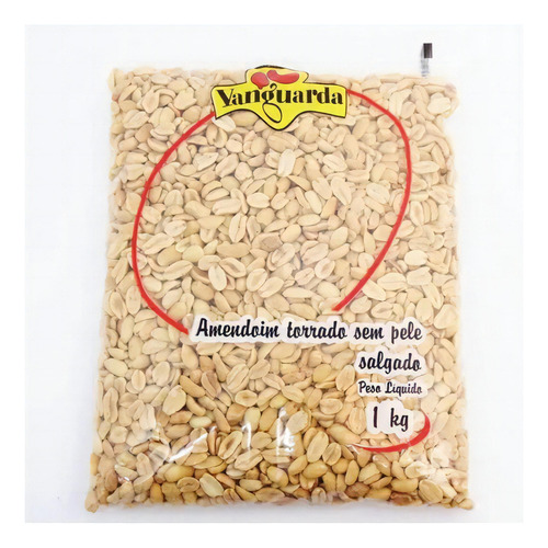 Amendoim Sem Pele Com Sal 1kg - Vanguarda