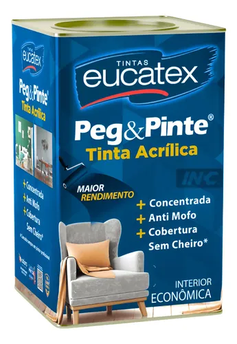 Tinta Eucatex Acrilica Pintura Parede Peg E Pinte 18 Cores