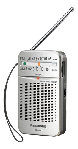 Radio Portátil Panasonic Am/fm A Pilas Rf-p50d Plateado