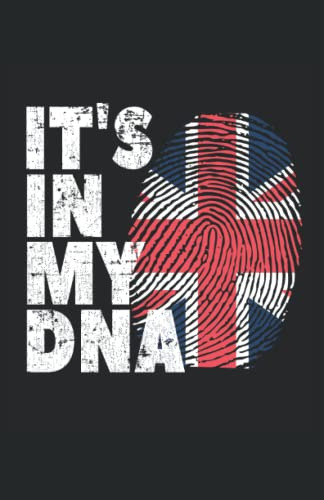 It's In My Dna Inglaterra Bandera: Cuaderno Punteado Din A5