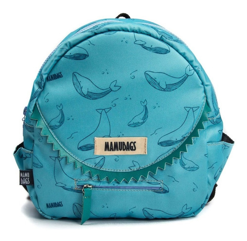 Mochila Niños Little Mamubags Ballenitas Turquesa