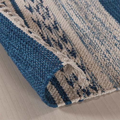 Tapete Kilim Raipur 0,60 X 0,90 Azul Desenho do tecido Geométrico